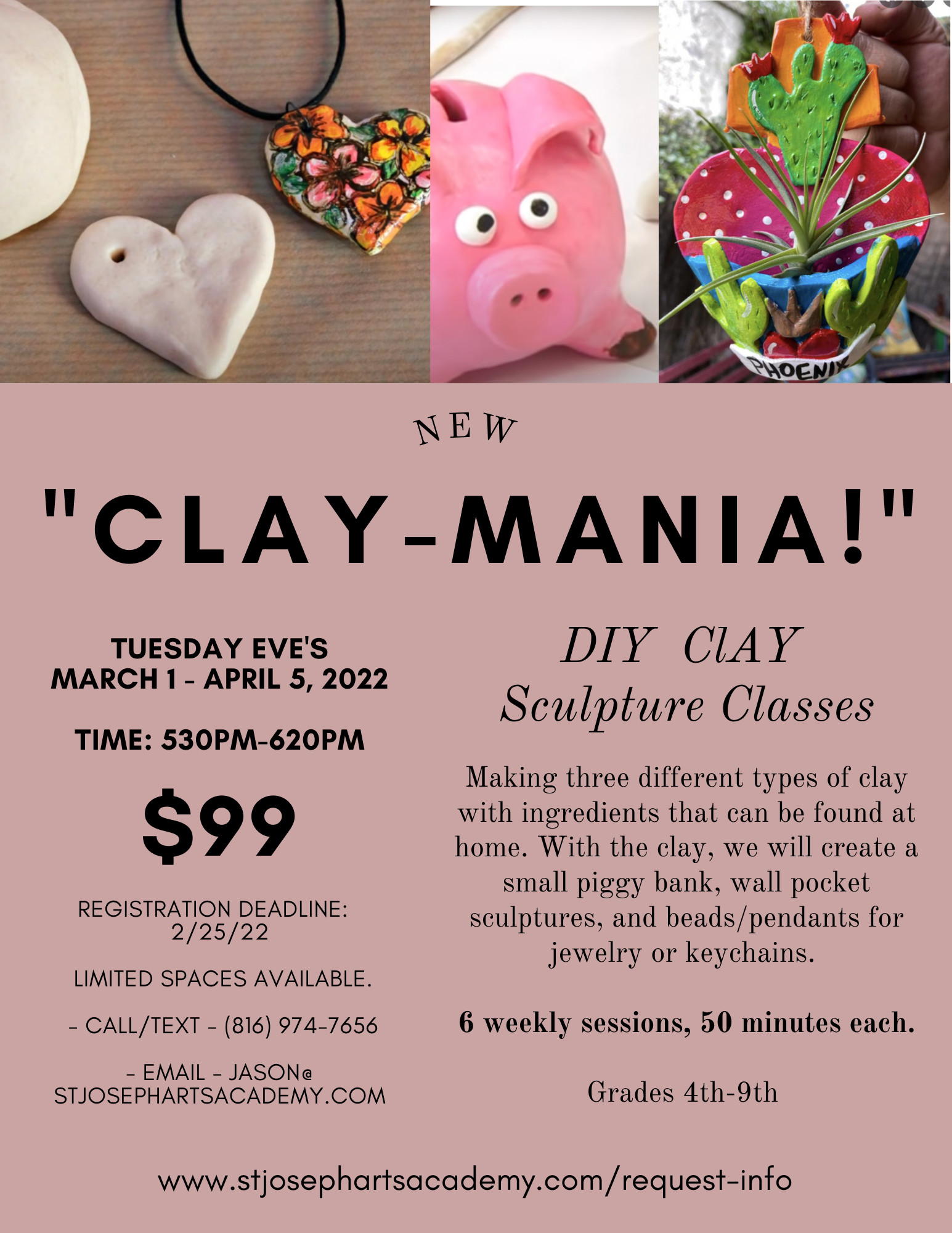 Clay Mania Art Classes Art supplies Art class for kids art class for adults music store art classes near me st joseph mo