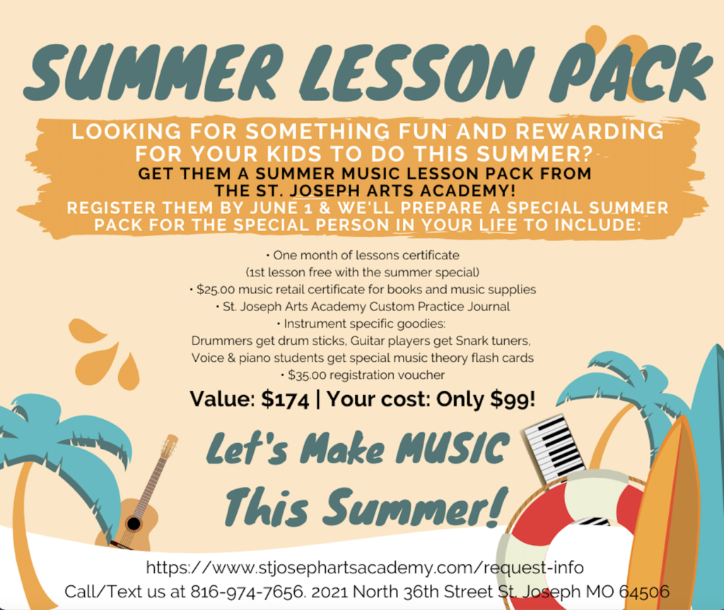 ST Joseph MO Summer music lessons