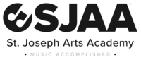 SJAA Logo white music lessons art lessons tutors st joseph mo